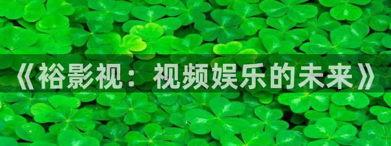 黑蚂蚁影业有限公司：《裕影视：视频娱乐的未来》